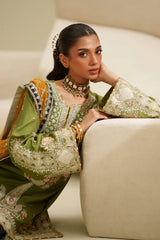 Ethnc | 3 Piece EMBROIDERED SUIT 26 | GREEN E1065