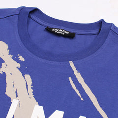 B.L.M.N Royal Blue Flash Premium Printed T-Shirt For Men