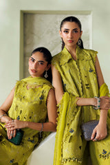 Maria B | 3 Piece Unstitched Embroidered | SR-01-03-Lime Green