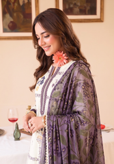 Faiza Faisal | FNF Printed Lawn | WHITY PLUM