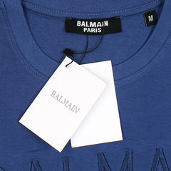B.L.M.N Blue Embroidered Premium T-Shirt For Men