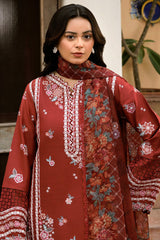 Farasha | Summer Weaves Embroidered Lawn | Russet Flames