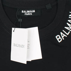 B.L.M.N Black Embroidered Logo T-Shirt For Men