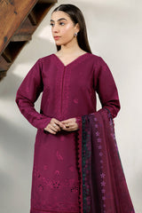 Farasha | Summer Weaves Embroidered Lawn | Garnet Passion