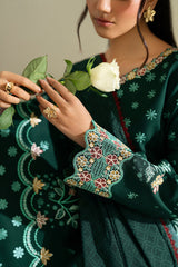 Farasha | Summer Weaves Embroidered Lawn | Willow Green