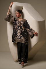 Ethnc | 2 Piece EMBROIDERED SUIT 26 | JET BLACK E1082