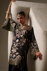 Ethnc | 2 Piece EMBROIDERED SUIT 26 | JET BLACK E1082