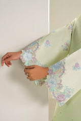 Farasha | Summer Weaves Embroidered Lawn | Mint Garden