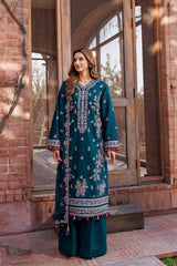 Farasha | Dastoor Embroidered Lawn SS24 | EMERALD CHARM