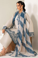 Farasha | Summer Weaves Embroidered Lawn | Dusty Marble