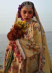 Hussain Rehar | Kalabagh Luxury Lawn 26 | Ochre