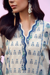 Sahar | Mirha Casual Pret | Indigo Cream Folk