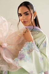 Farasha | Summer Weaves Embroidered Lawn | Mint Garden