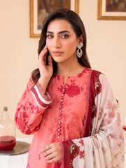 Faiza Faisal | FNF Printed Lawn | CORAL ROSE