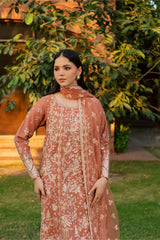 Batik | PEACH RHEA EMBROIDERED | KARANDI PRET