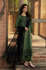 Batik | GREEN WILLOW 3PC EMBROIDERED | KARANDI PRET