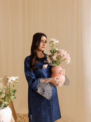 Mahnur | Petal Whispers Lawn Pret | Bluebell