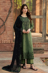 Batik | GREEN WILLOW 3PC EMBROIDERED | KARANDI PRET