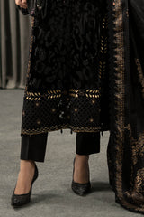Maria B | Winter Luxe Pret 25 | WLS-1301-Black and Gold