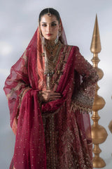 Maria B | Mbroidered Wedding Formals 26 | BD-3108-Deep Salmon pink