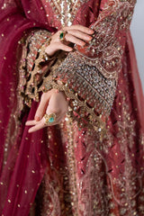 Maria B | Mbroidered Wedding Formals 26 | BD-3108-Deep Salmon pink