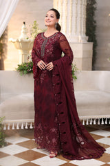 Maria b | Chiffon Formals 26 | MPC-26-108-Burgundy
