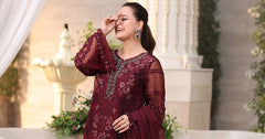 Maria b | Chiffon Formals 26 | MPC-26-108-Burgundy