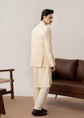 Bosky Kurta Trouser with Embroidered Open Prince Coat - 3PC