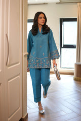 Sahar | Pret Essentials Winter 25 | Lunar Blue