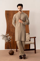 Shauq - Beige Embroidered Kurta Trouser