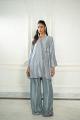 Wahaj M Khan | Lra Eid Collection 26 | Grey Rawsilk Wrap
