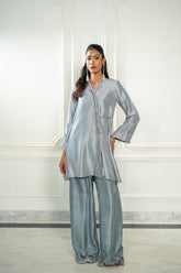 Wahaj M Khan | Lra Eid Collection 26 | Grey Rawsilk Wrap