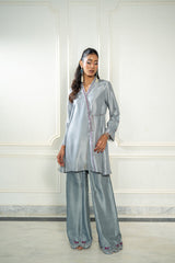 Wahaj M Khan | Lra Eid Collection 26 | Grey Rawsilk Wrap