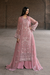 Lavish Premium | Hamsafar Luxury Chiffon | Floral Pink