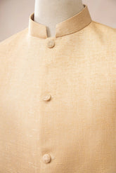Ivory Jamawar Textured Waistcoat - Men