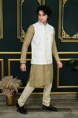Men's White embroidered Waist Coat