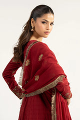 Maria B | 3 Piece Embroidered | DW-EA24-77R1-Red