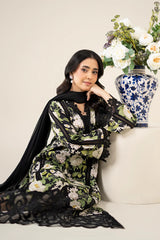 Maria B | 3 Piece Embroidered | DW-EA25-56R1-Black