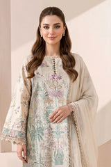 Maria B | 3 Piece Embroidered | DW-EA26-12-BEIGE