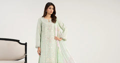 Maria B | 3 Piece Embroidered | DW-EA26-19-Mint Green