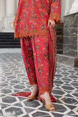 Maria B | 3 Piece Embroidered | DW-EA26-23-Red
