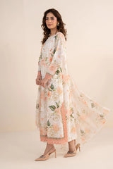 Maria B | 3 Piece Embroidered | DW-EA26-34-Off White
