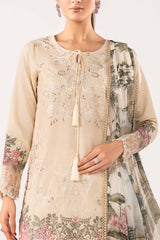 Maria B | 3 Piece Embroidered | DW-EA26-51-Off White
