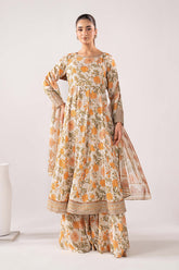 Maria B | 3 Piece Embroidered | DW-EA26-71-BEIGE