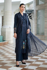 Maria B | 3 Piece Embroidered | DW-EA26-85-Navy Blue