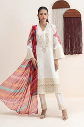 Maria B | 3 Piece Embroidered | DW-EF21-40R1-Off White