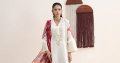Maria B | 3 Piece Embroidered | DW-EF21-40R1-Off White