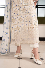 Maria B | 3 Piece Embroidered | DW-EF26-40-Off White