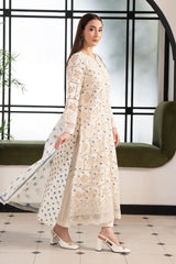 Maria B | 3 Piece Embroidered | DW-EF26-40-Off White