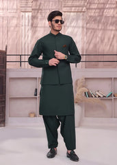 (3 Piece) - Green Suit with Matching Waistcoat